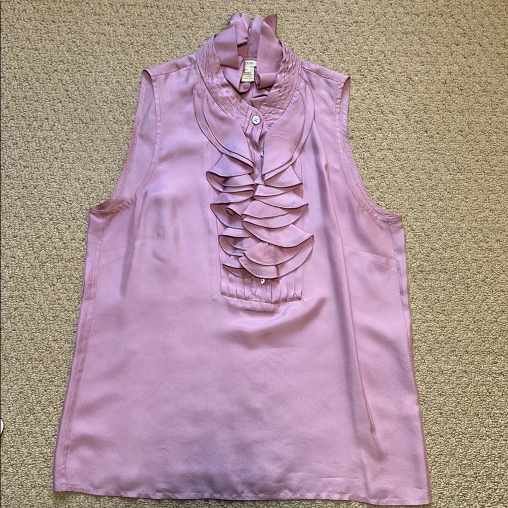 J. Crew Silk Frances Cami ruffle sleeveless top